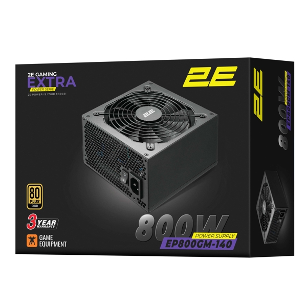 კვების ბლოკი 2E 2E-EP800GM-140 Extra, 800W, 80 Plus, Power Supply, Black