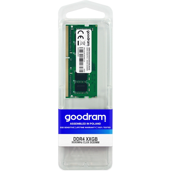 ოპერატიული მეხსიერება Goodram GR3200S464L22/32G, RAM 32GB, DDR4 SO-DIMM, 3200MHz