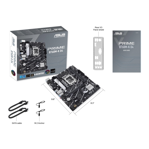 Asus 90MB1DS0-M1EAY0 PRIME B760M-K D4, LGA 1700, DDR4, 64GB