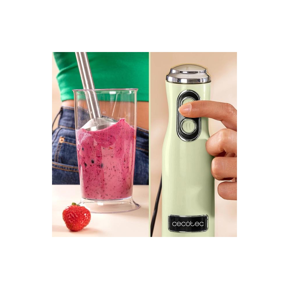 Cecotec 3945 Power Retro, 1200W, 0.5L, Blender, Green