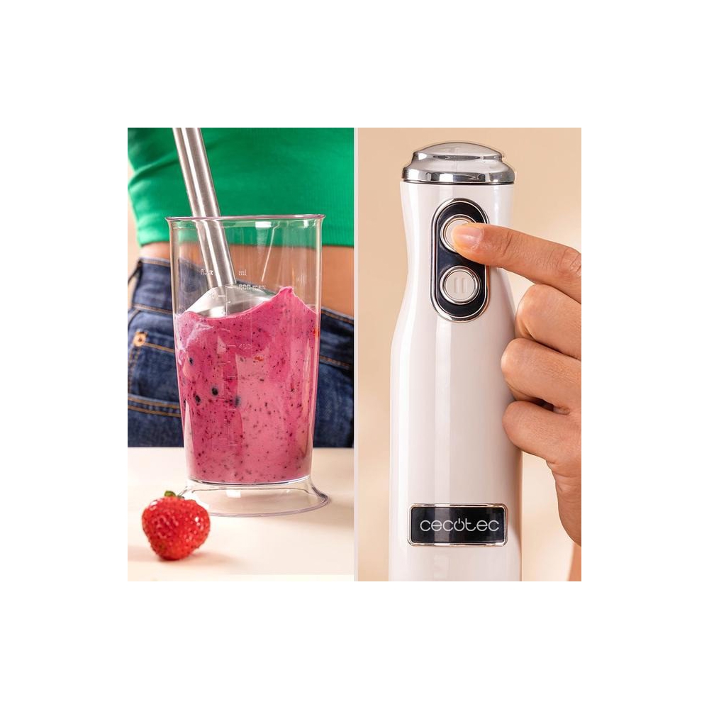 ხელის ბლენდერი Cecotec 3940 Power Retro, 1200W, 500ML, Blender, Beige
