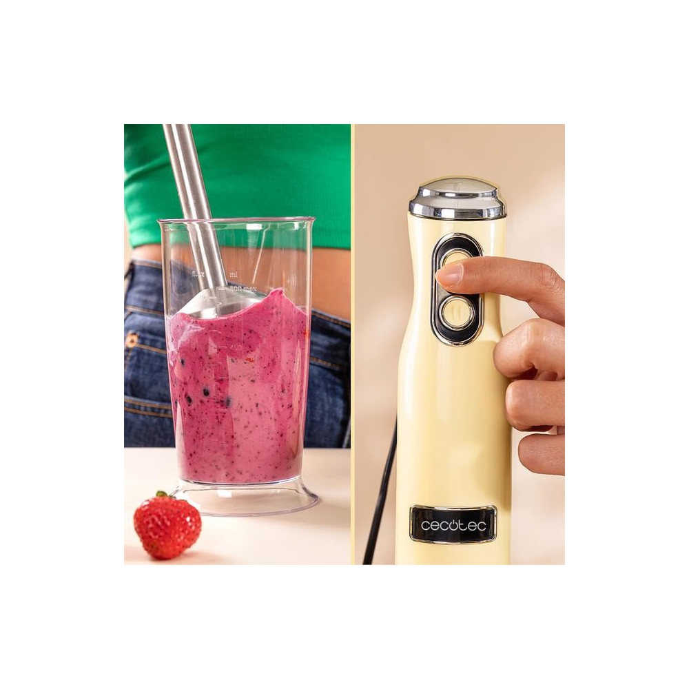 ხელის ბლენდერი Cecotec 3937 Power Retro, 1200W, 0.5L, Hand Blender, Yellow