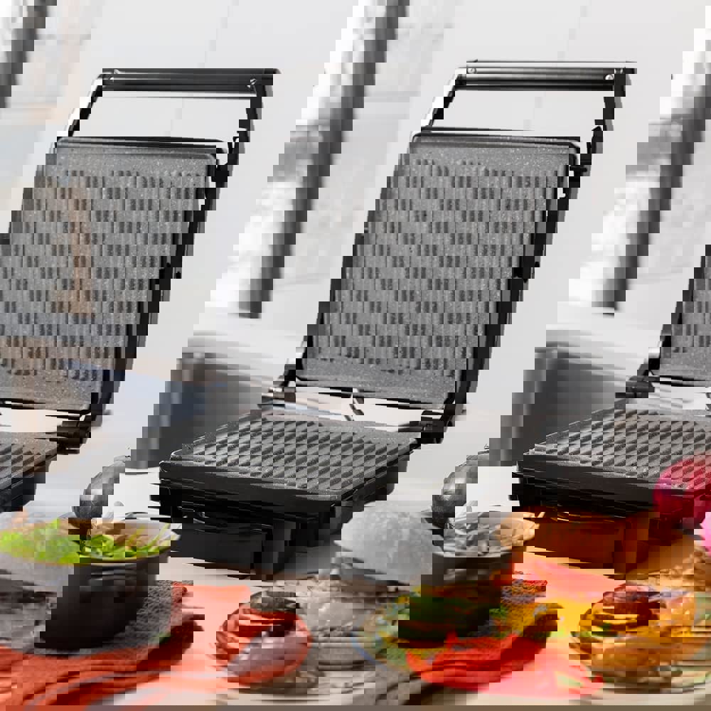 გრილი Cecotec 3000 Rock'nGrill Dark 1000, 1000W, Grill, Black/Silver