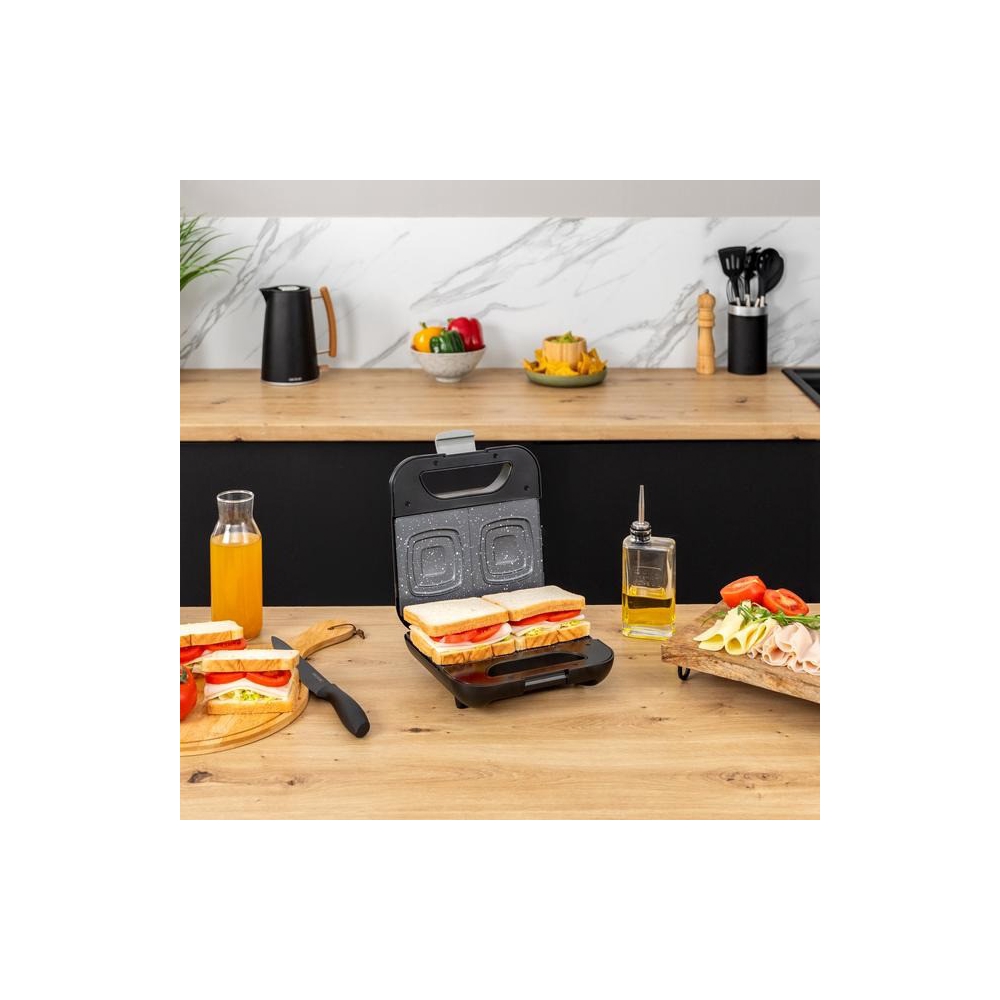 სენდვიჩის აპარატი Cecotec 2953 Rock'nToast Square, 800W, Sandwich Maker, Silver