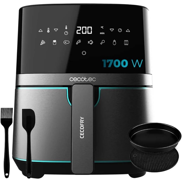 აეროგრილი Cecotec 3318 Cecofry Pro 5500 Con Accesorios, 1700W, 5.5L, Air Fryer, Black/Grey