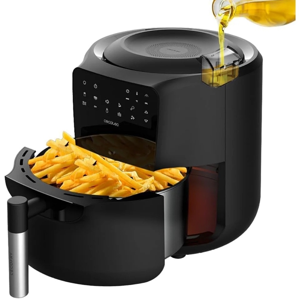 აეროგრილი Cecotek 3300 Freidora de aire Cecofry Rain, 1550W, 5.5L, Air Fryer, Black