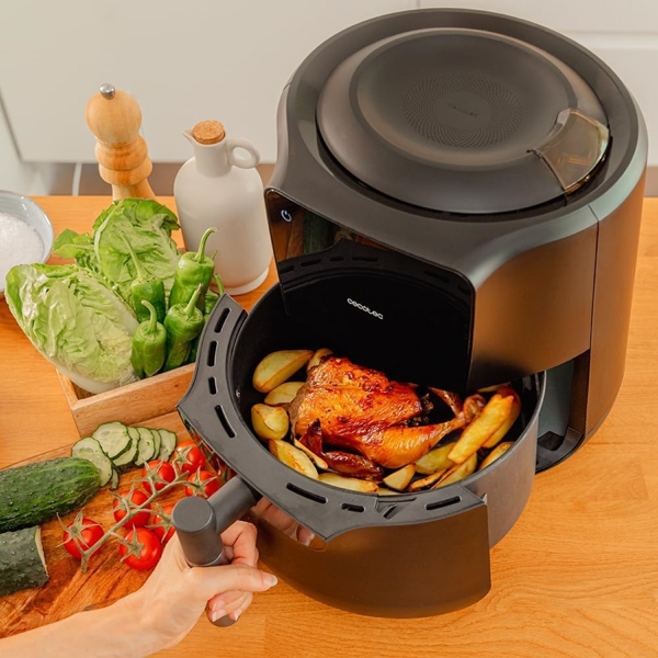 აეროგრილი Cecotek 3300 Freidora de aire Cecofry Rain, 1550W, 5.5L, Air Fryer, Black