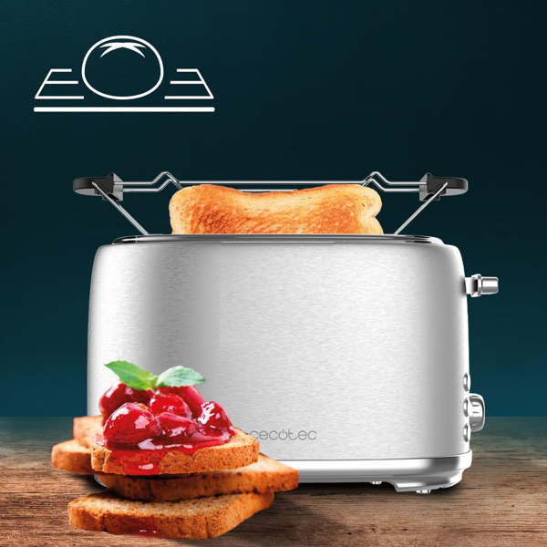 Cecotec 03206 Toast and Taste 1000, 980W, Toaster, Inox