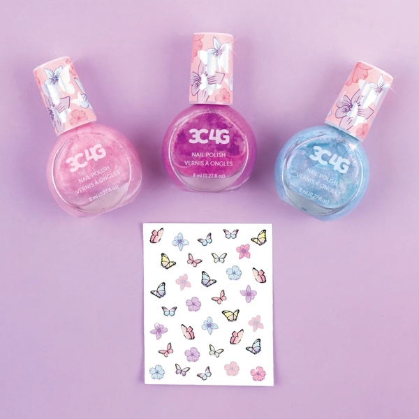 ფრჩხილების ლაქის ნაკრები Make It Real 10043MR 3C4G, Butterfly Nail Polish