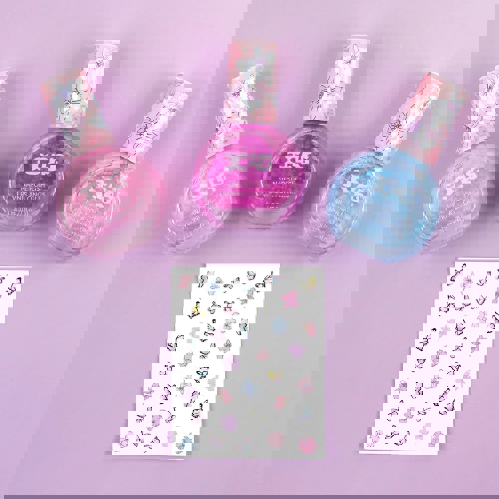 ფრჩხილების ლაქის ნაკრები Make It Real 10043MR 3C4G, Butterfly Nail Polish