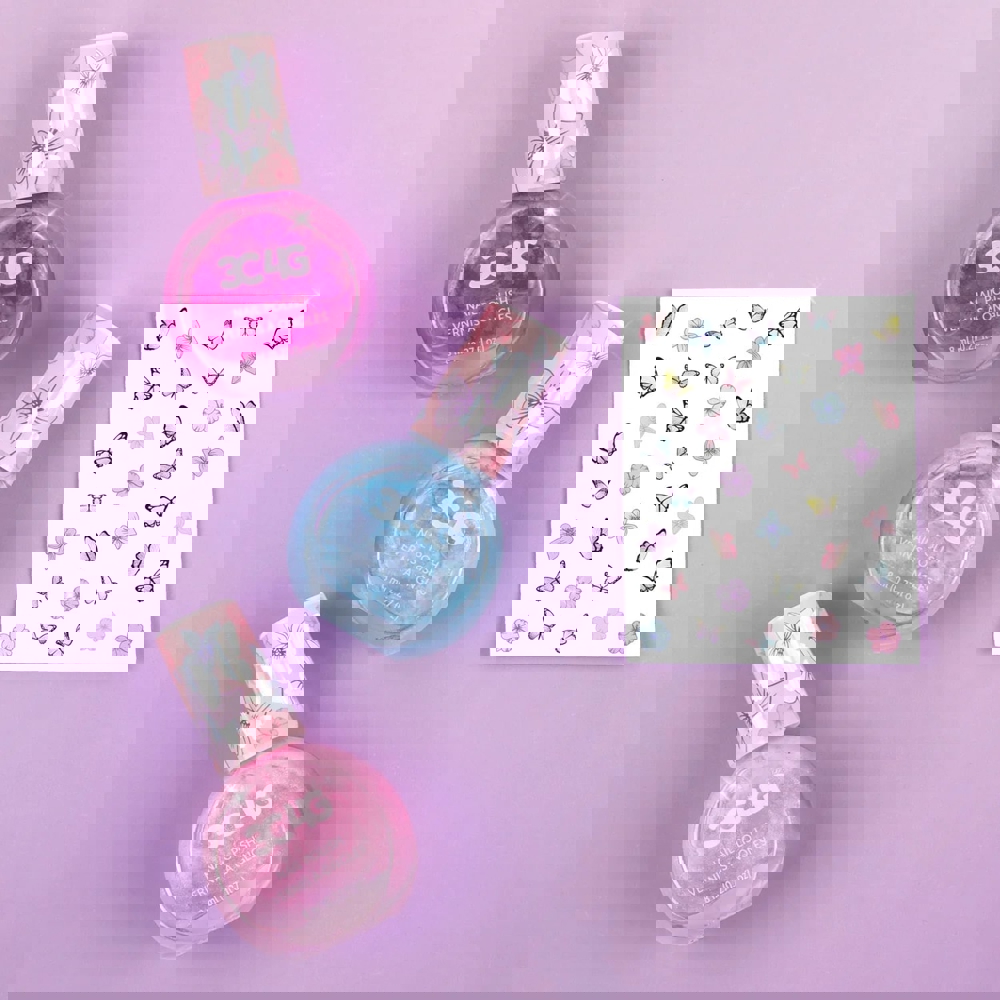 Nail Polish Set Make It Real 10043MR 3C4G, Butterfly Nail Polish