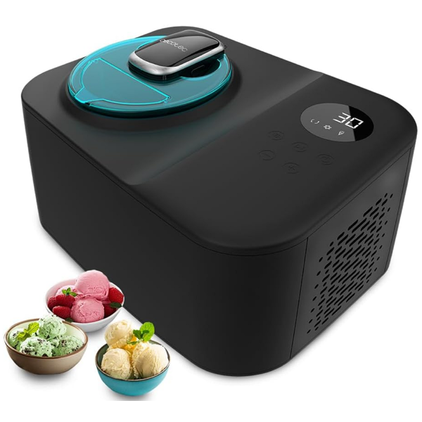 Cecotec 8044 Gelacy 1200 Touch, 110W, 1.2L, Ice Cream Maker, Black