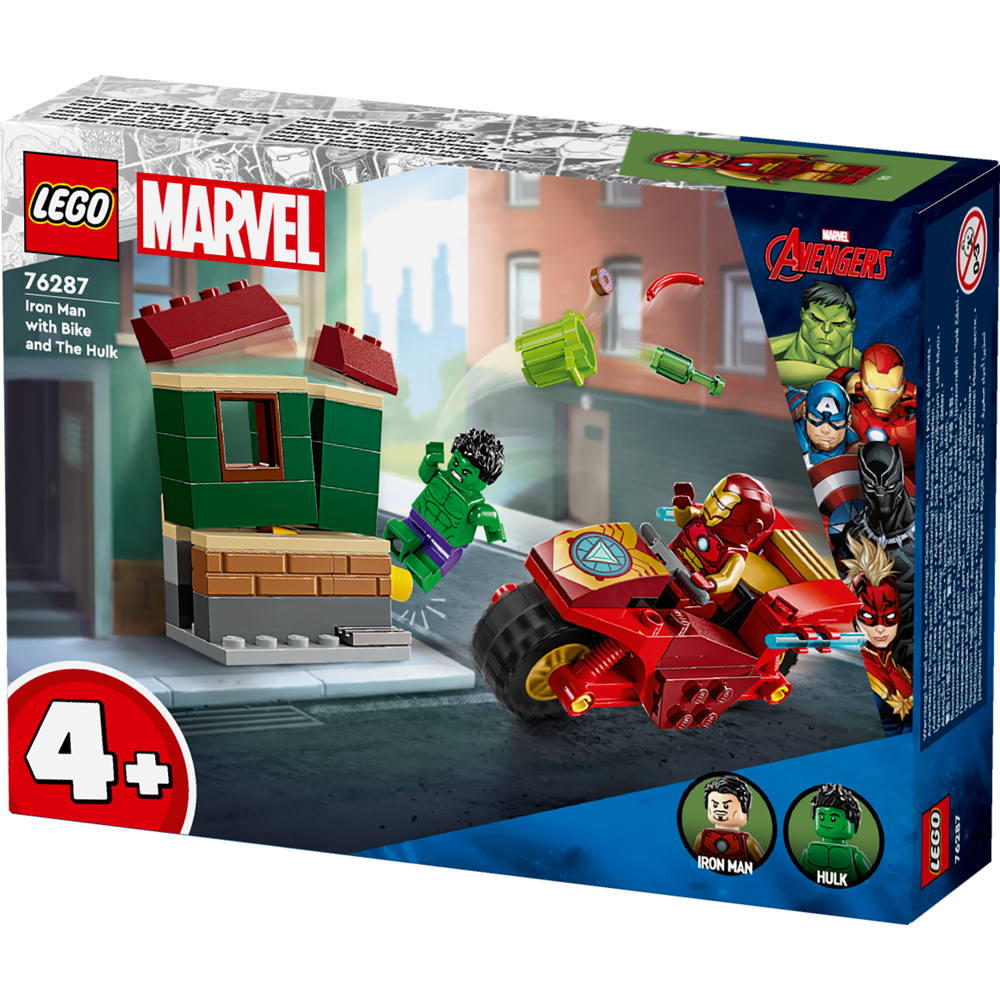 Prefabricated Construction Lego 76287, Iron Man with Bike and The Hulk