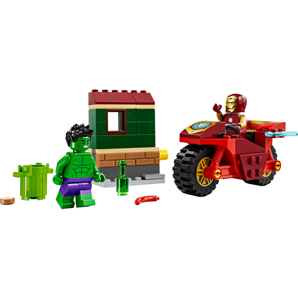 ასაწყობი კონსტრუქცია Lego 76287, Iron Man with Bike and The Hulk