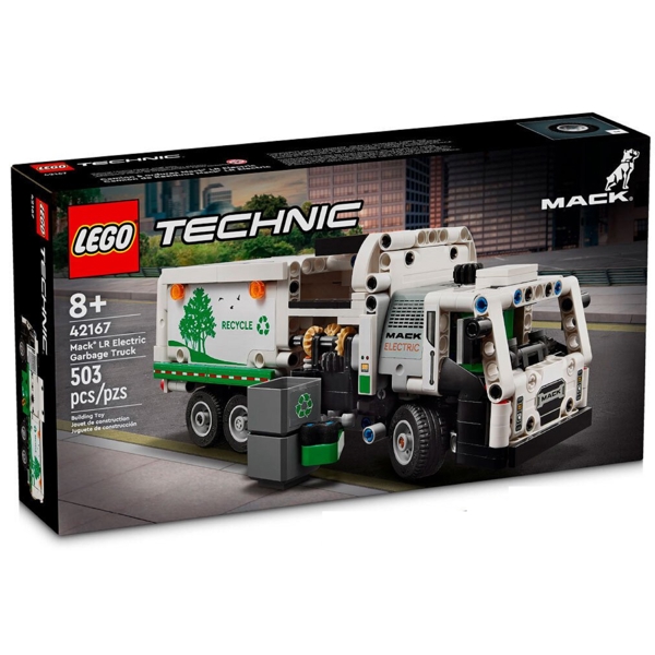 ასაწყობი კონსტრუქცია Lego 42167, Garbage Truck Mack LR Electric