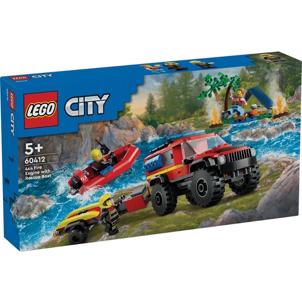 ასაწყობი კონსტრუქცია Lego 60412, Fire SUV With A Rescue Boat