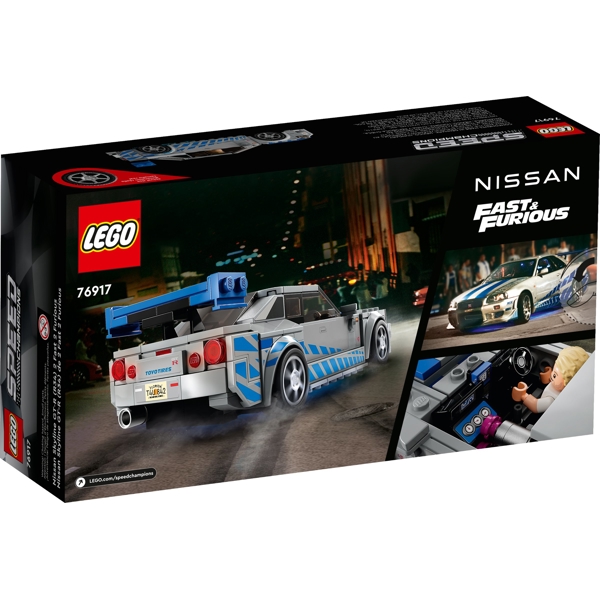 ასაწყობი კონსტრუქცია Lego 76917, Speed Champions 2 Fast 2 Furious Nissan Skyline GT-R (R34)