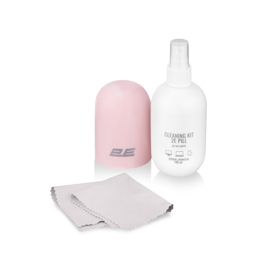 Cleaning kit 2E 2E-SK140PN PILL for office equipment (liquid 140ml, whipe 20cm), white-pink