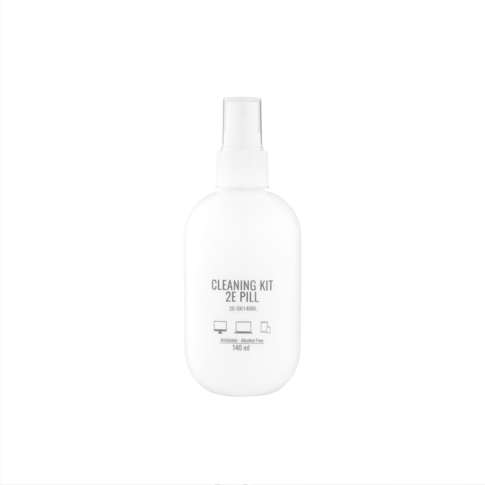 Cleaning kit 2E 2E-SK140BL PILL for office equipment (liquid 0.14l, whipe 20cm), white-blue