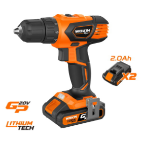 აკ. ბურღი-სახრახნისი Wokin 622035, 1500Rpm, 20V LI-ION CORDLESS DRILL Black/Orange