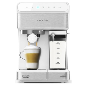 ყავის აპარატი Cecotec 1557 Cafetera Semi-Automática, 1350W, 1.4L, Coffee Machine, White/Silver