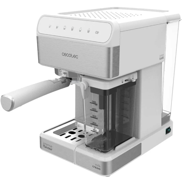 Coffee Machine Cecotec 1557 Cafetera Semi-Automática, 1350W, 1.4L, White/Silver