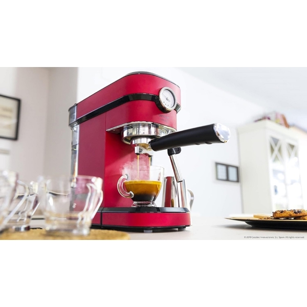 Coffee Machine Cecotec 1586 Cafetera Espresso Cafelizzia 790 Shiny Pro, 1350W, 1.2L, Red