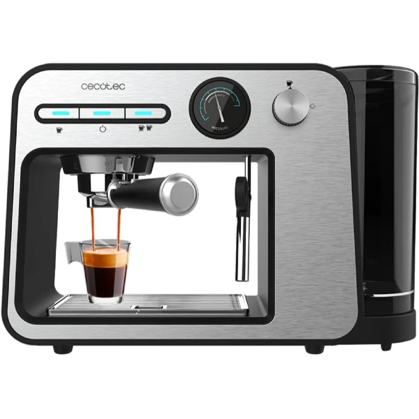 Coffee Machine Cecotec 1983 Cafetera espresso Power Espresso 20 Square Pro, 1450W, 1L, Silver