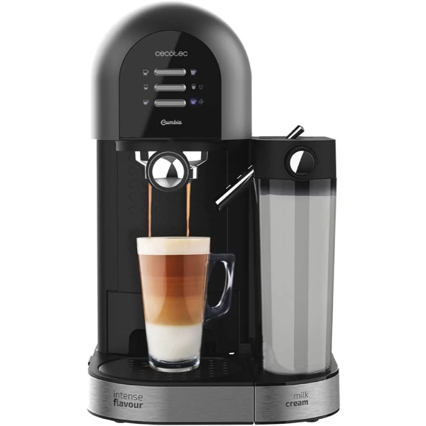 ყავის აპარატი Cecotec 1590 Cafetera Semiautomática Cumbia, 1470W, 1.7L, Coffee Machine, Black