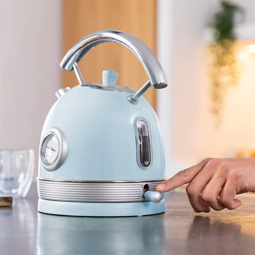 ელექტრო ჩაიდანი Cecotec 1482 Thermosense 420 Vintage, 2200W, 1.8L, Electric Kettle, Light Blue