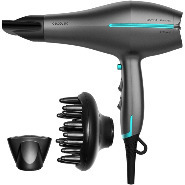 თმის საშრობი Cecotec 4203 Bamba IoniCare 5300, 2200W, Hair Dryer, Black