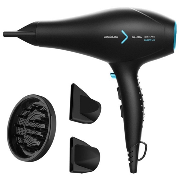 თმის საშრობი Cecotec 04204 Bamba IoniCare 5350 PowerShine Ice, 2600W, Hair Dryer, Black