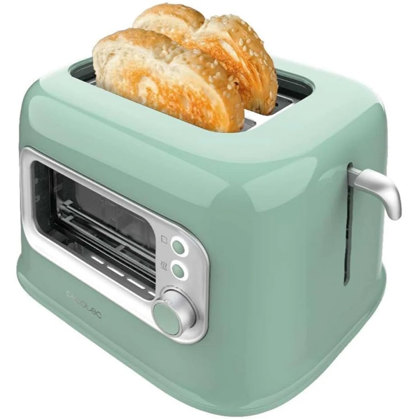 Toaster Cecotec 8040 Tostadora vertical RetroVision, 700W, Green