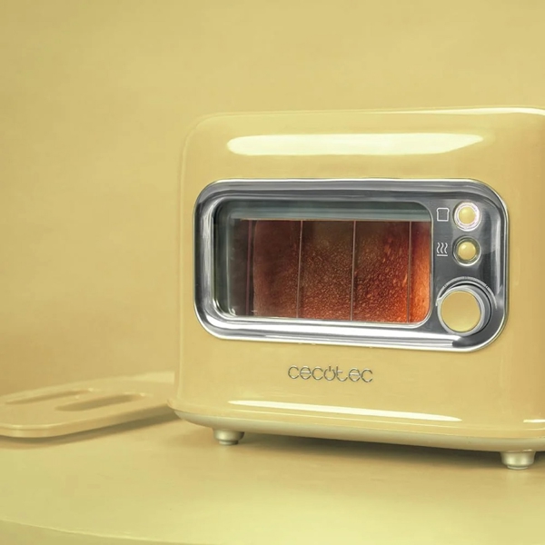 ტოსტერი Cecotec 8041 Tostadora vertical RetroVision, 700W, Toaster, Yellow