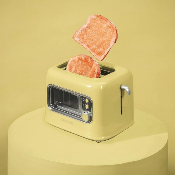 ტოსტერი Cecotec 8041 Tostadora vertical RetroVision, 700W, Toaster, Yellow