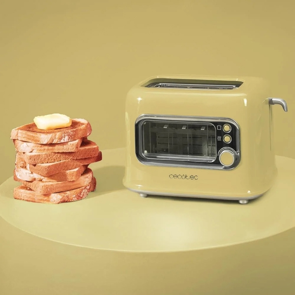 ტოსტერი Cecotec 8041 Tostadora vertical RetroVision, 700W, Toaster, Yellow