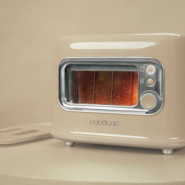 ტოსტერი Cecotec 8042 Tostadora vertical RetroVision, 700W, Toaster, Beige