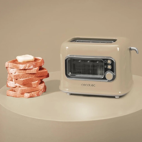 ტოსტერი Cecotec 8042 Tostadora vertical RetroVision, 700W, Toaster, Beige