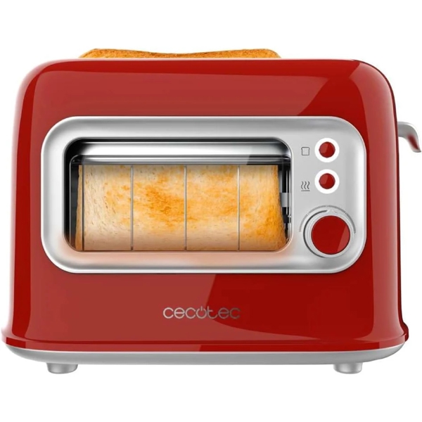 ტოსტერი Cecotec 8043 Tostadora vertical RetroVision, 700W, Toaster, Red