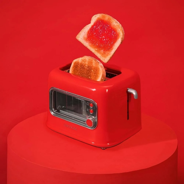 ტოსტერი Cecotec 8043 Tostadora vertical RetroVision, 700W, Toaster, Red