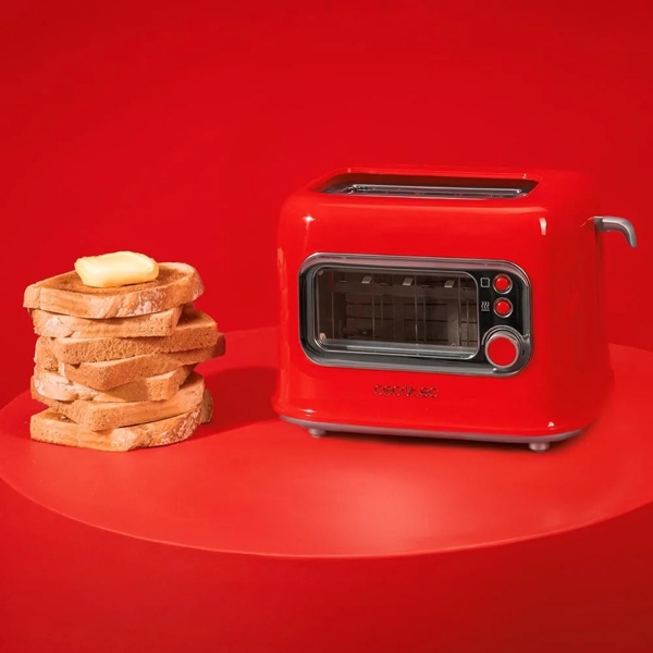 ტოსტერი Cecotec 8043 Tostadora vertical RetroVision, 700W, Toaster, Red