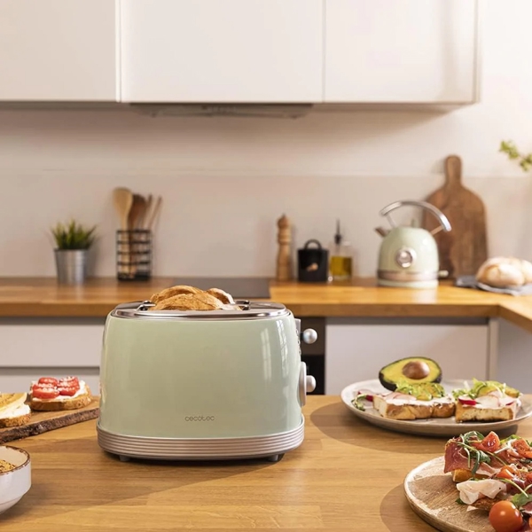 ტოსტერი Cecotec 03209 Vintage 800, 850W, Toaster, Green