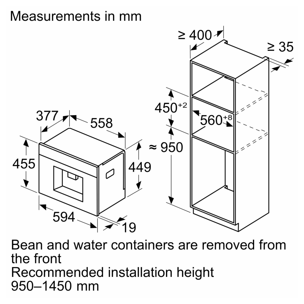 ჩასაშენებელი ყავის აპარატი Bosch CTL9181B0 Series8, 2.4L, Built-in Coffee Machine, Black