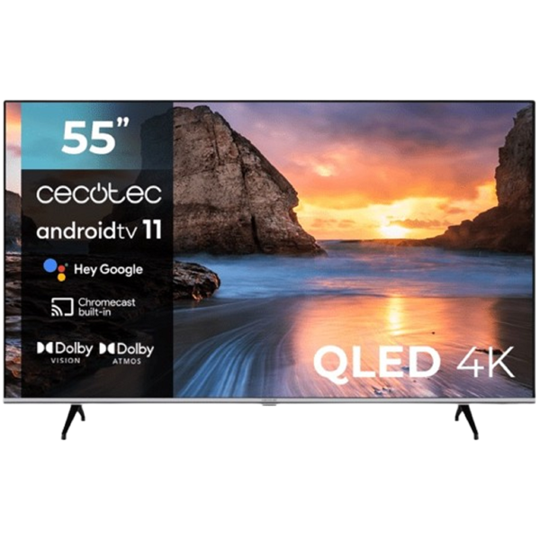 ტელევიზორი Cecotec 02566 V1 series VQU10055, 55", Android TV, 4K UHD, HDMI, Black