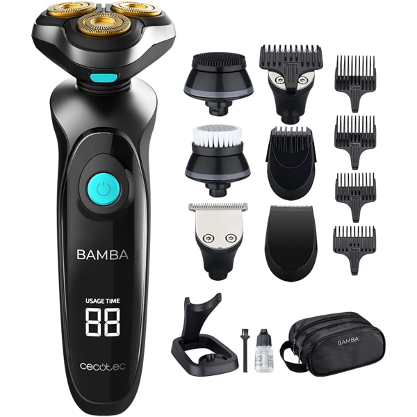 წვერსაპარსი Cecotec 04194 Bamba PrecisionCare TwistGroom 10in1, Electric Shaver, Black