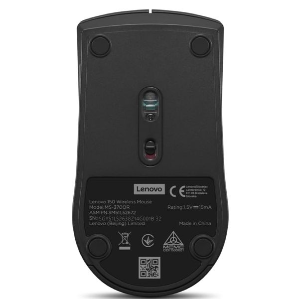 Mouse Lenovo GY51L52638 150, Wireless, USB, Black