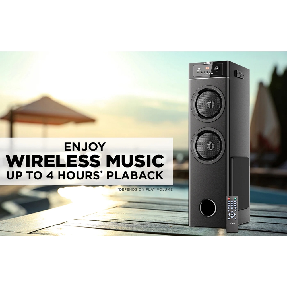 Intex IT-BAAT 9000, 90W, Bluetooth, USB, AUX, Party Trolley Speaker, Black