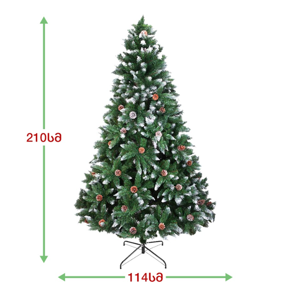 ნაძვის ხე ბარსელონა OEM JJ-210, 210CM, Christmas Tree, Green