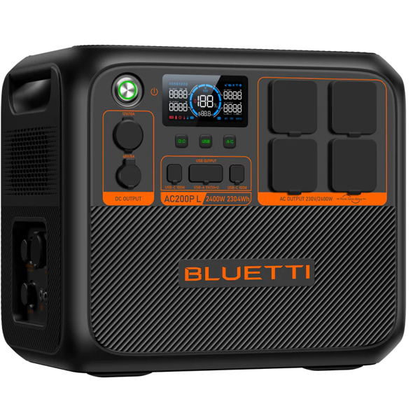 Bluetti AC200PL, 2304Wh, USB-C, USB-A,, Expandable Power Station, Black