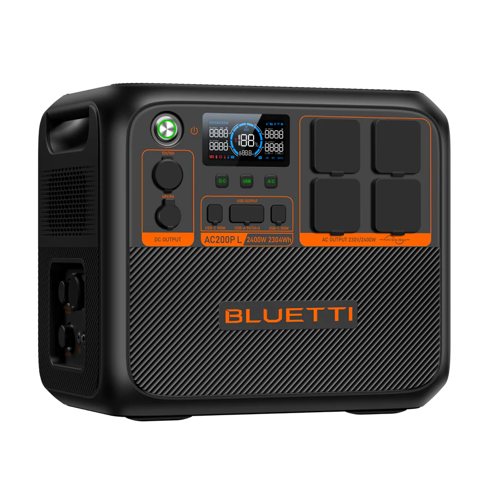 ელექტრო სადგური Bluetti AC200PL, 2304Wh, USB-C, USB-A, Expandable Power Station, Black